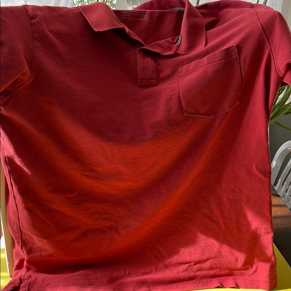 Eddie Bauer Red Polo Shirt Soft Cotton Casual